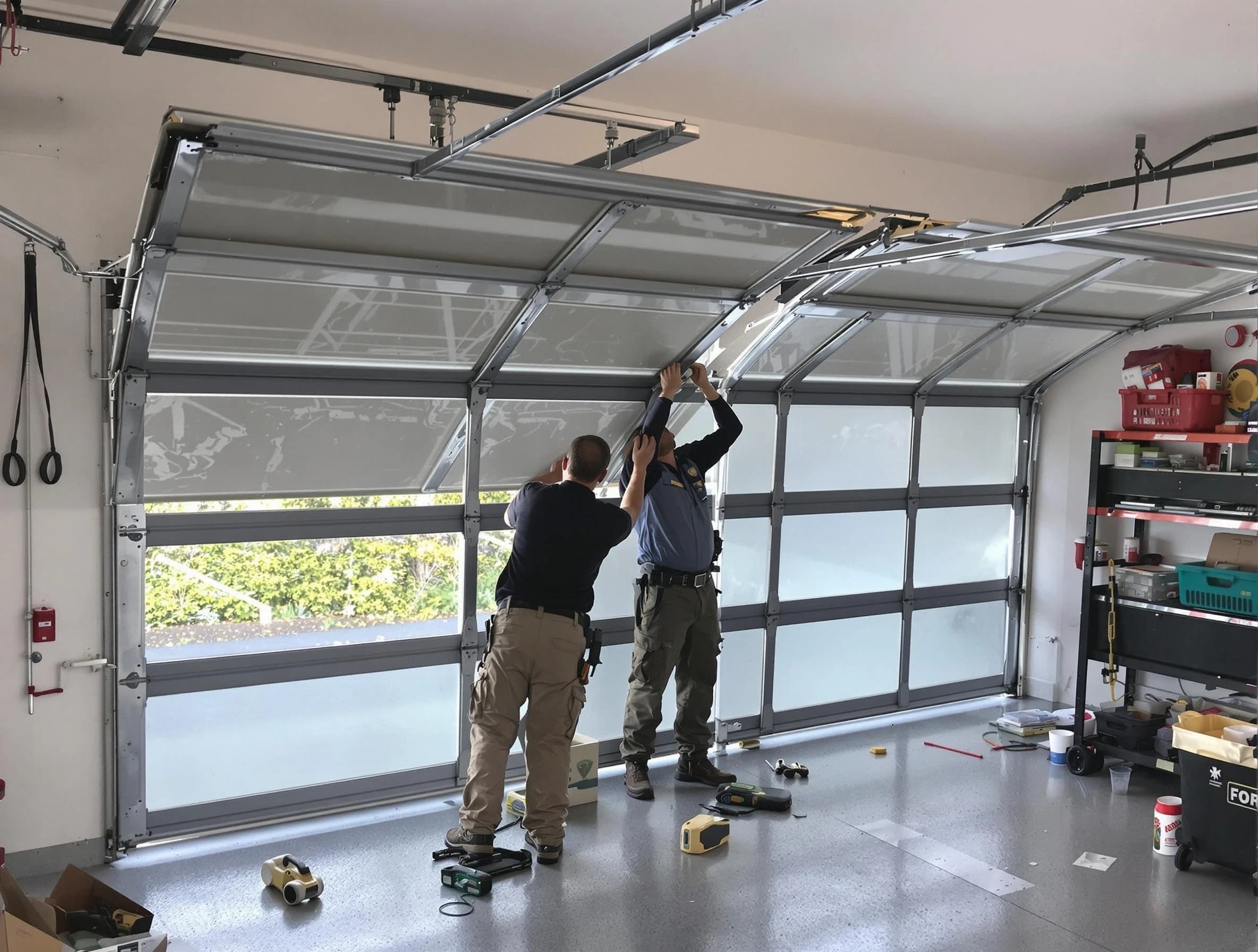 El Cerro Garage Door Repair expert performing precise panel replacement on El Cerro garage door