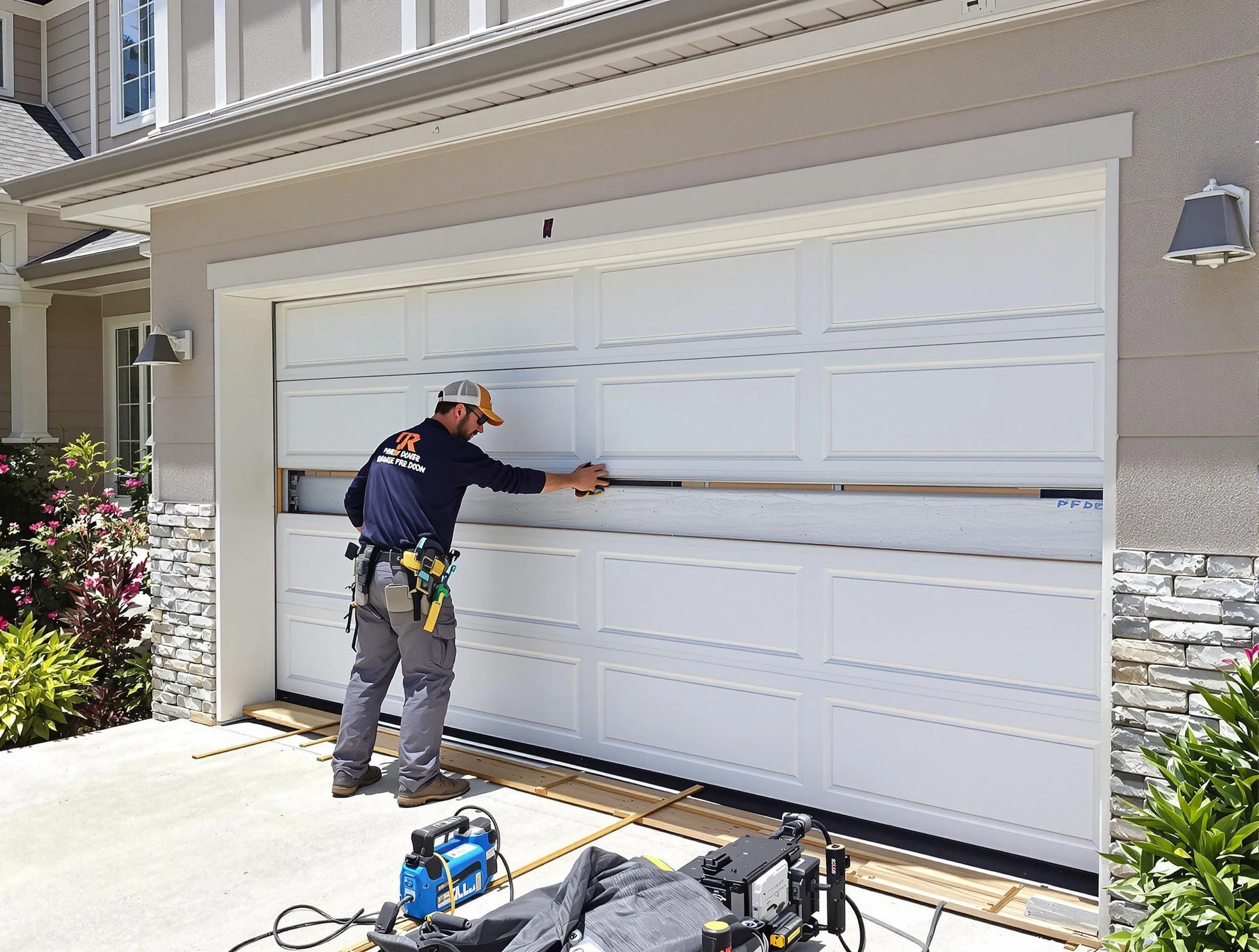 El Cerro Garage Door Repair team performing complete garage door replacement at El Cerro residence