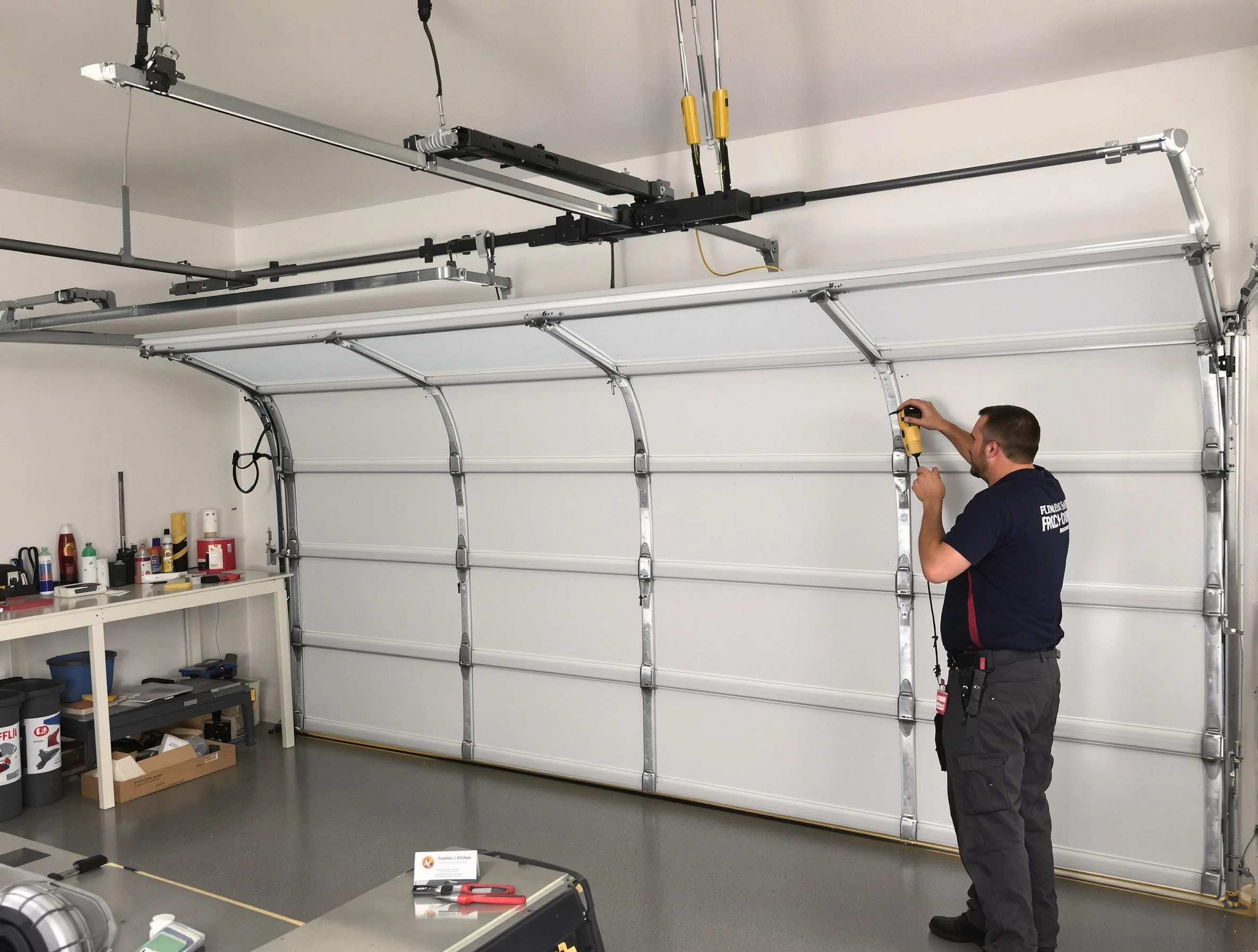 El Cerro Garage Door Repair certified technician performing overhead door system repair in El Cerro