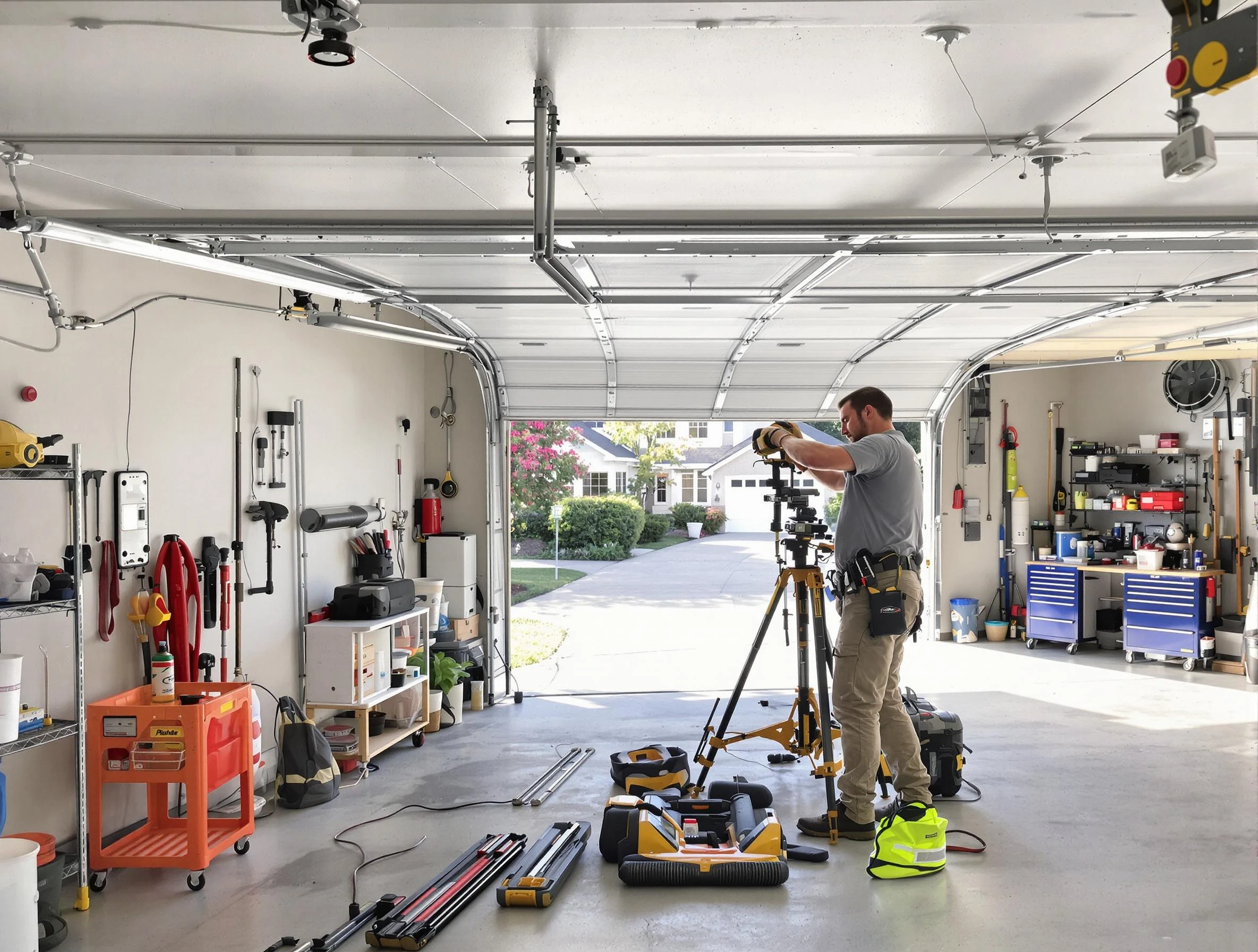 El Cerro Garage Door Repair specialist performing laser-guided track alignment in El Cerro